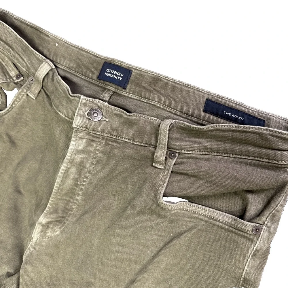 Citizens of Humanity Pants Men's 36x32 The Adler Olive Green Made in USA